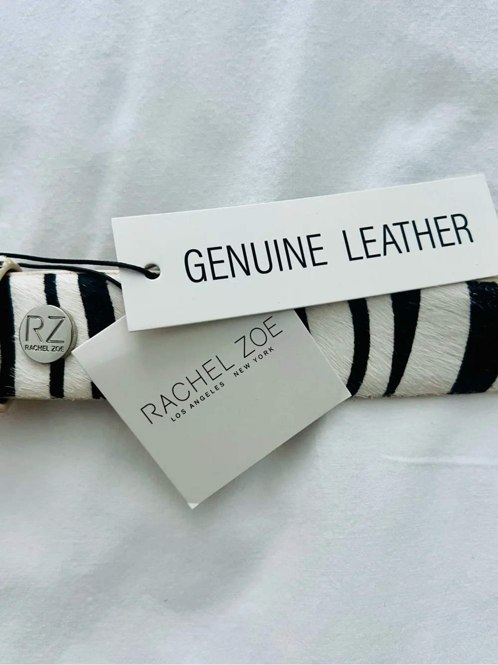 NWT | Rachel Zoe Genuine Leather Zebra Haircalf Belt